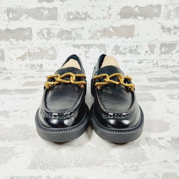 NEW Steve Madden Karmine Black Leather Slip On Old Money Loafers F400 - Picture 5 of 10